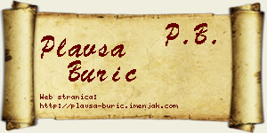 Plavša Burić vizit kartica